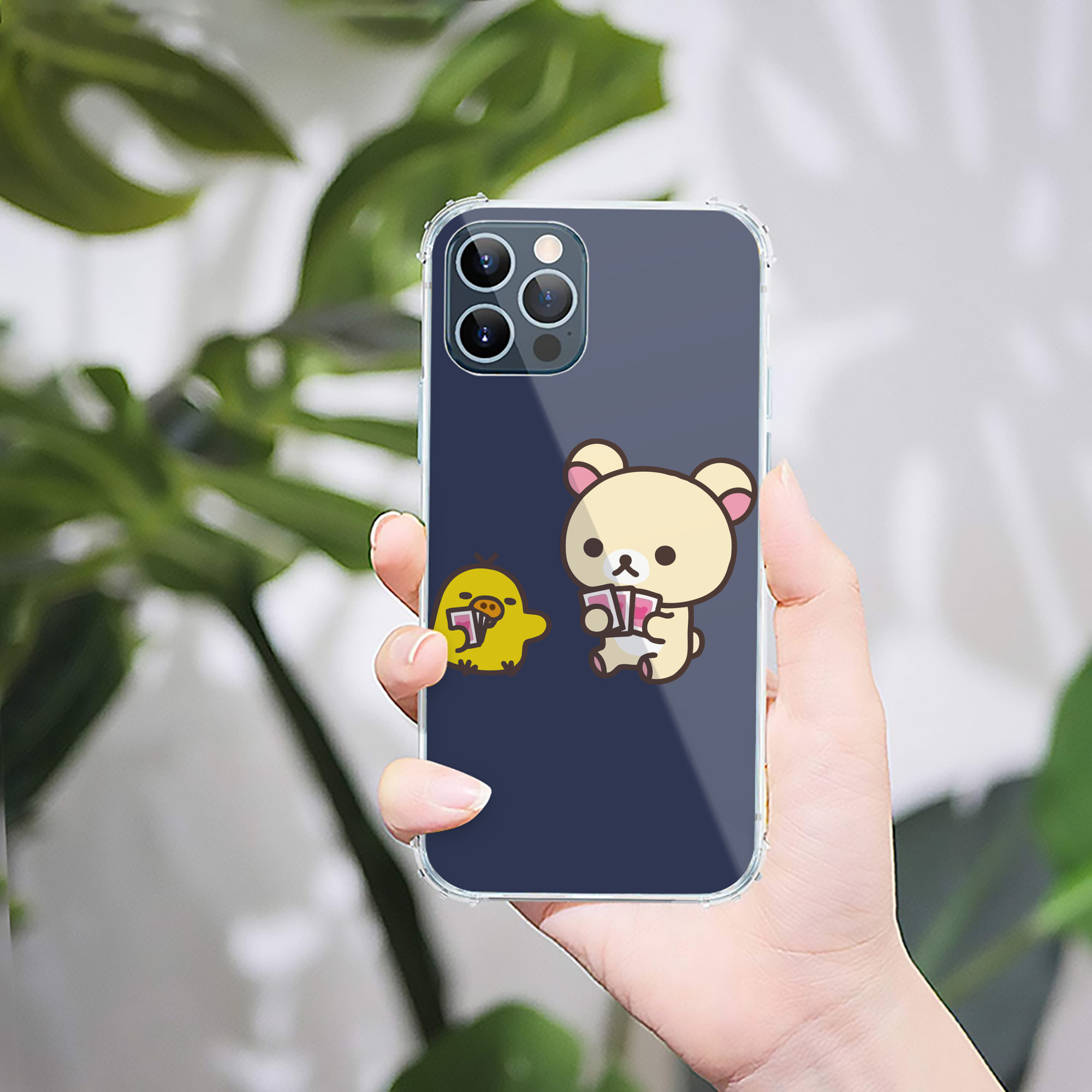（画像用） リラックマ リラックマ キイロイトリ Rilakkuma Korilakkuma Kiiroitori 【iPhone 12シリーズ対応】透明スマホケース（クリアソフトケース）
